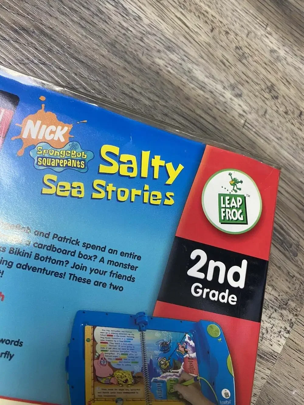 LeapFrog SpongeBob Square Pants Salty Sea Stories G1-3 Book & Cartridge Preowned